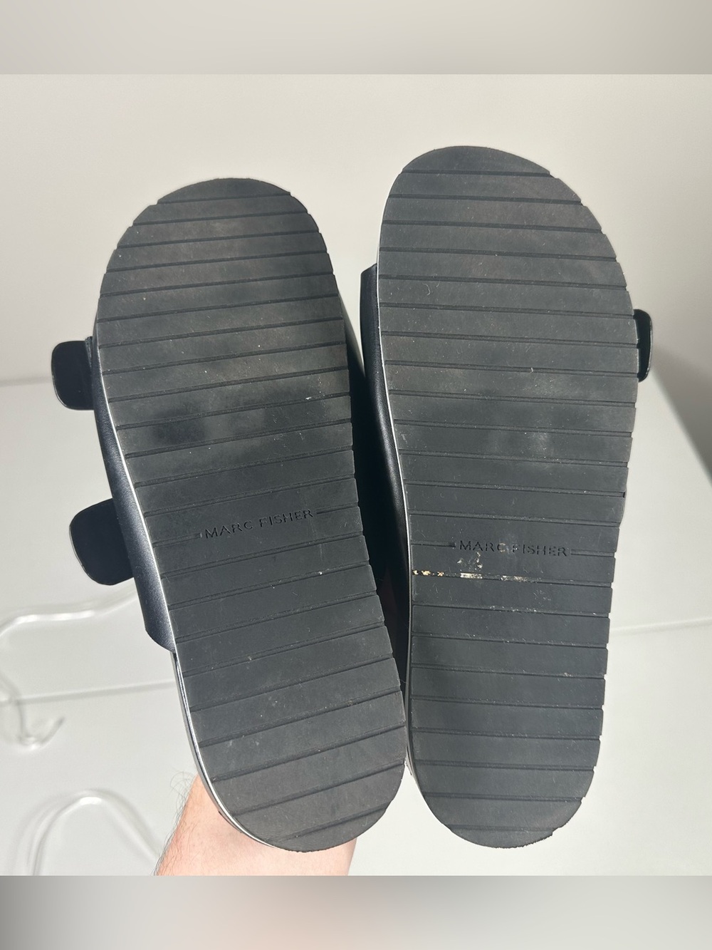 Marc Fisher Vegan Leather Double Buckle Slide Sandals - Picture 11 of 11